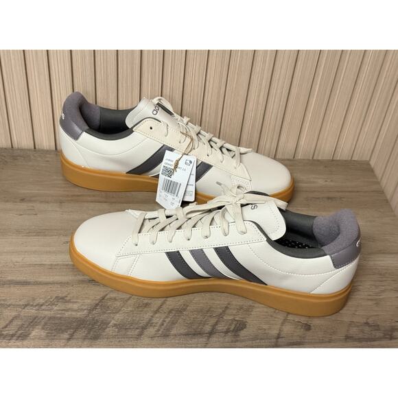 Adidas Grand Court 2.0 Men’s Court Sneaker White/Grey Size 13 - JH8688 - Picture 12 of 12